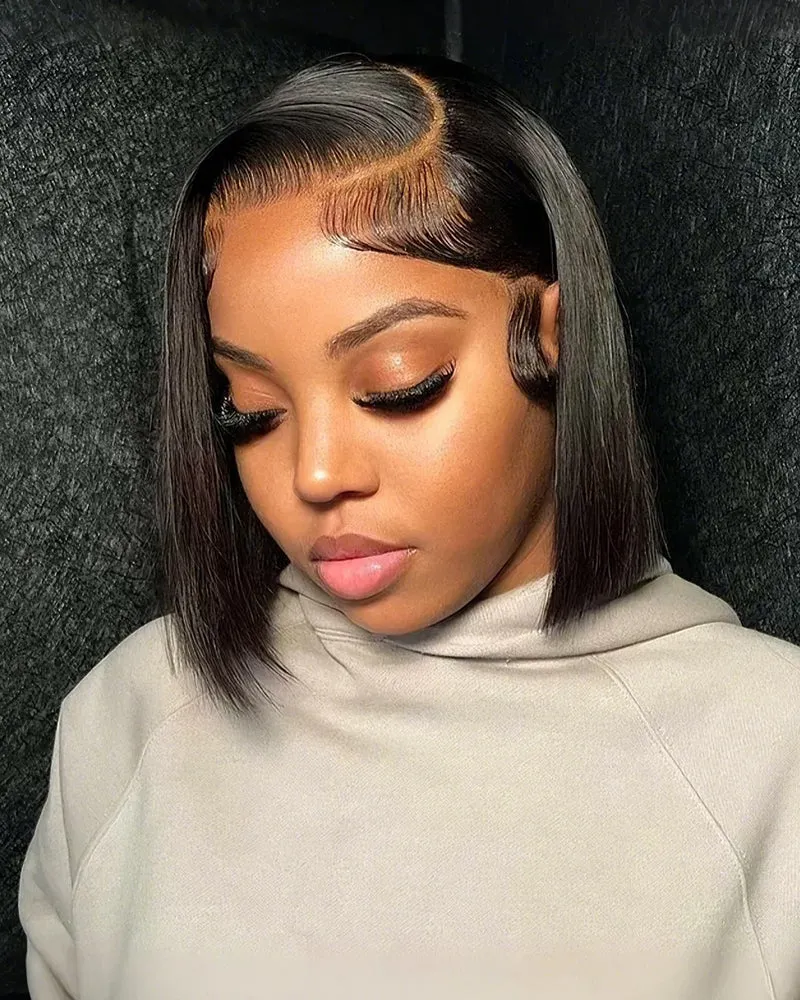 12" 6x5 Lace Money Piece Highlight Straight Bob Wig   12" 13x4 Lace Straight Bob Wig