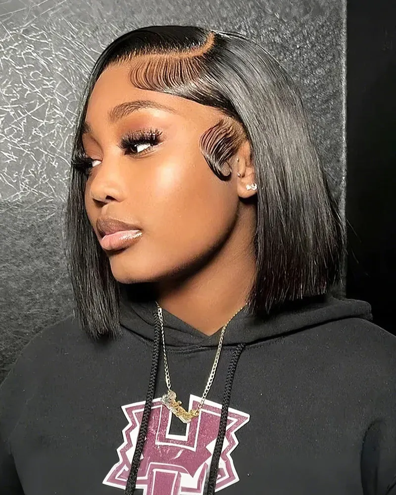 12" 6x5 Lace Money Piece Highlight Straight Bob Wig   12" 13x4 Lace Straight Bob Wig