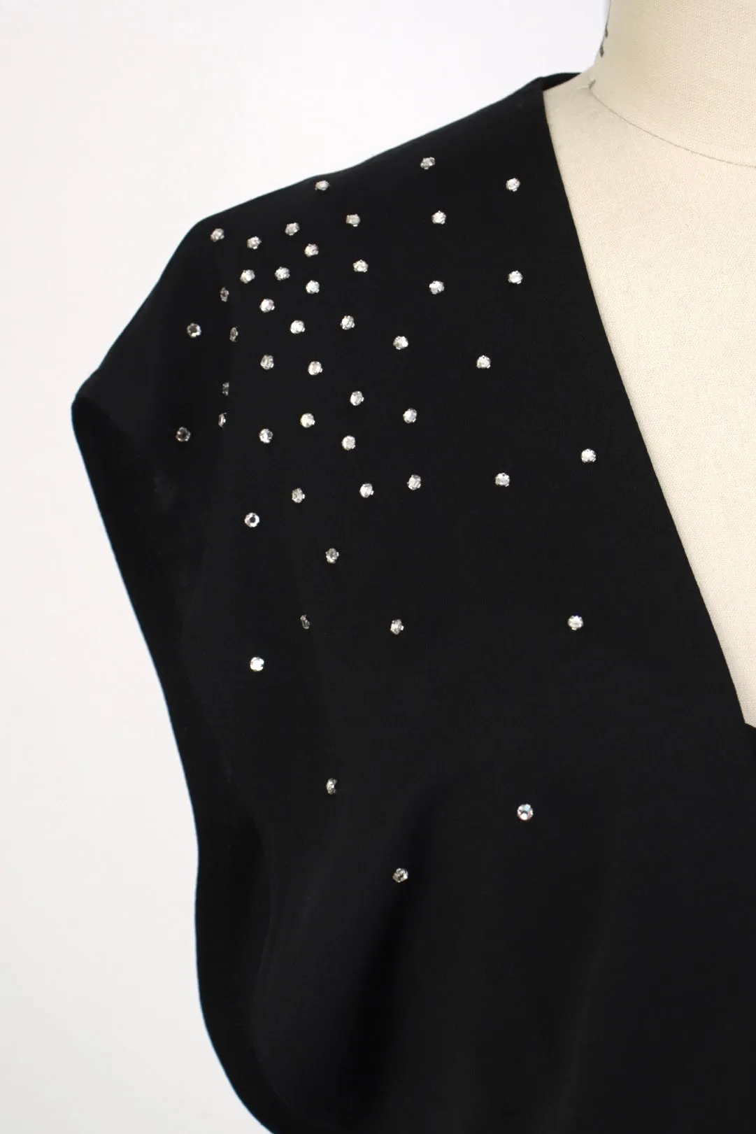 1970s Rhinestone Jersey Dress
