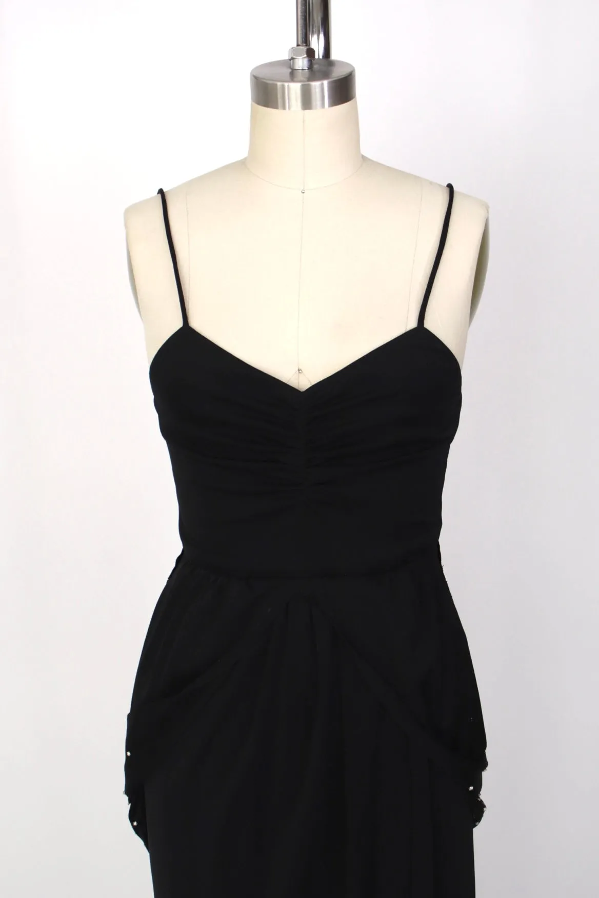 1970s Rhinestone Jersey Dress