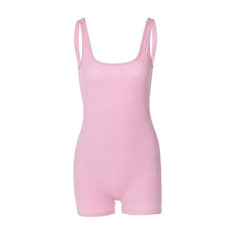 2023Summer Women's New Collection European and American Style SleevelessUCollar Backless Sports Fitness Slim Fit Slimming Yoga Jumpsuit