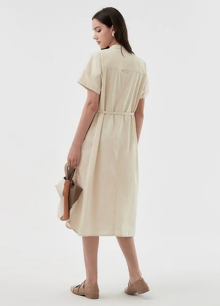 241003C1 Cotton Maternity & Nursing Shirt Dress