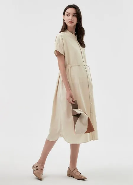 241003C1 Cotton Maternity & Nursing Shirt Dress