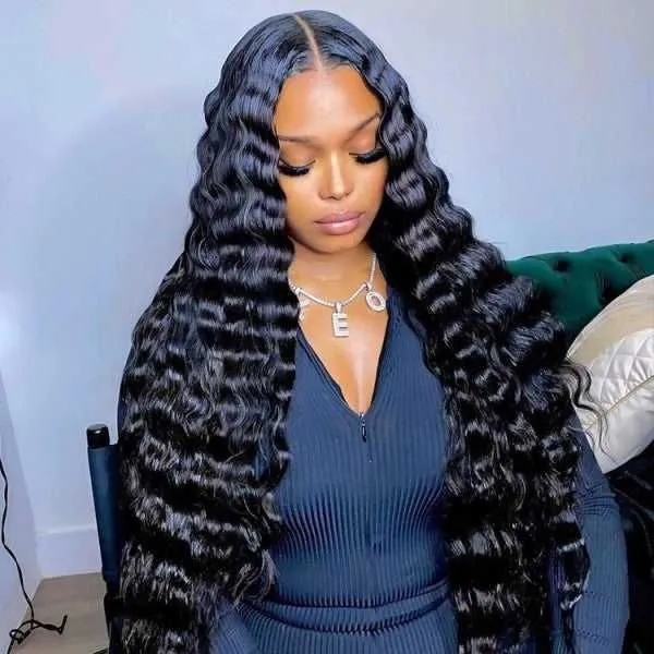 【30" Super Sale】Minimalist Series Glueless 13x4 Lace Front Pre-Bleached Knots Natural Black Body Wave/Straight/Curly Human Hair Wig