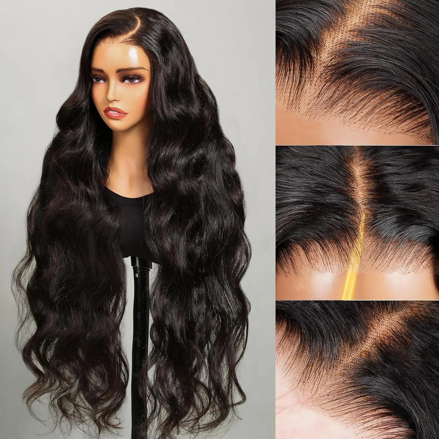 【30" Super Sale】Minimalist Series Glueless 13x4 Lace Front Pre-Bleached Knots Natural Black Body Wave/Straight/Curly Human Hair Wig