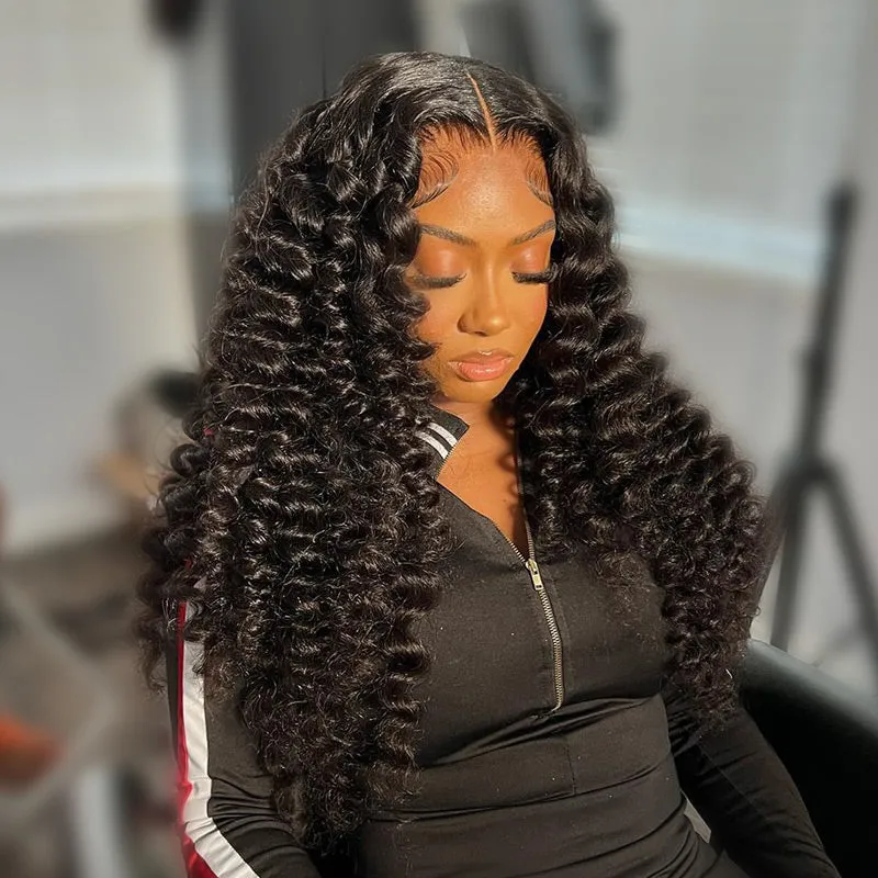 【30" Super Sale】Minimalist Series Glueless 13x4 Lace Front Pre-Bleached Knots Natural Black Body Wave/Straight/Curly Human Hair Wig