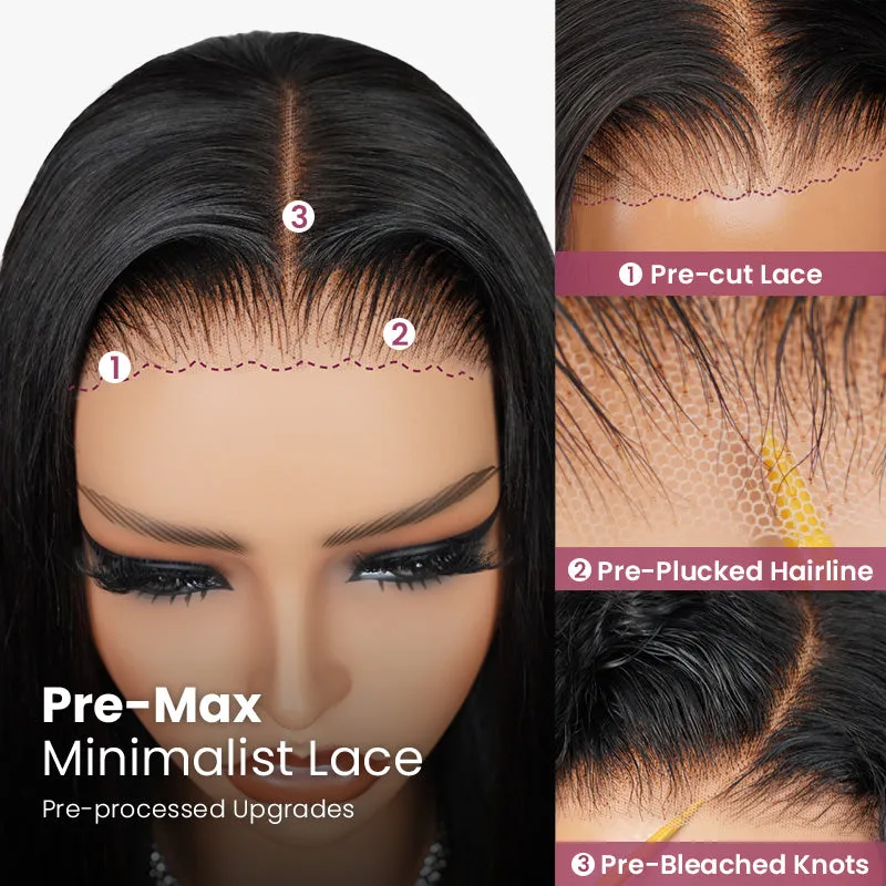 【30" Super Sale】Minimalist Series Glueless 13x4 Lace Front Pre-Bleached Knots Natural Black Body Wave/Straight/Curly Human Hair Wig