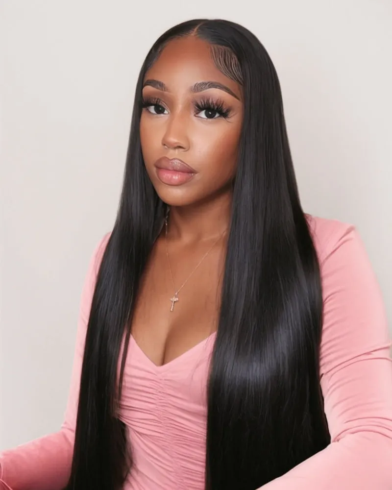 【30" Super Sale】Minimalist Series Glueless 13x4 Lace Front Pre-Bleached Knots Natural Black Body Wave/Straight/Curly Human Hair Wig