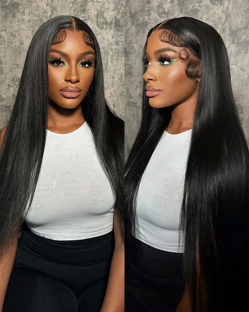 【30" Super Sale】Minimalist Series Glueless 6x5 Pre-Cut Lace Natural Black and Dark Brown Colored Body Wave/Straight Human Hair Wigs