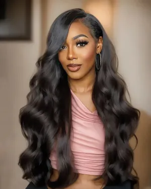 【30" Super Sale】Minimalist Series Glueless 6x5 Pre-Cut Lace Natural Black and Dark Brown Colored Body Wave/Straight Human Hair Wigs
