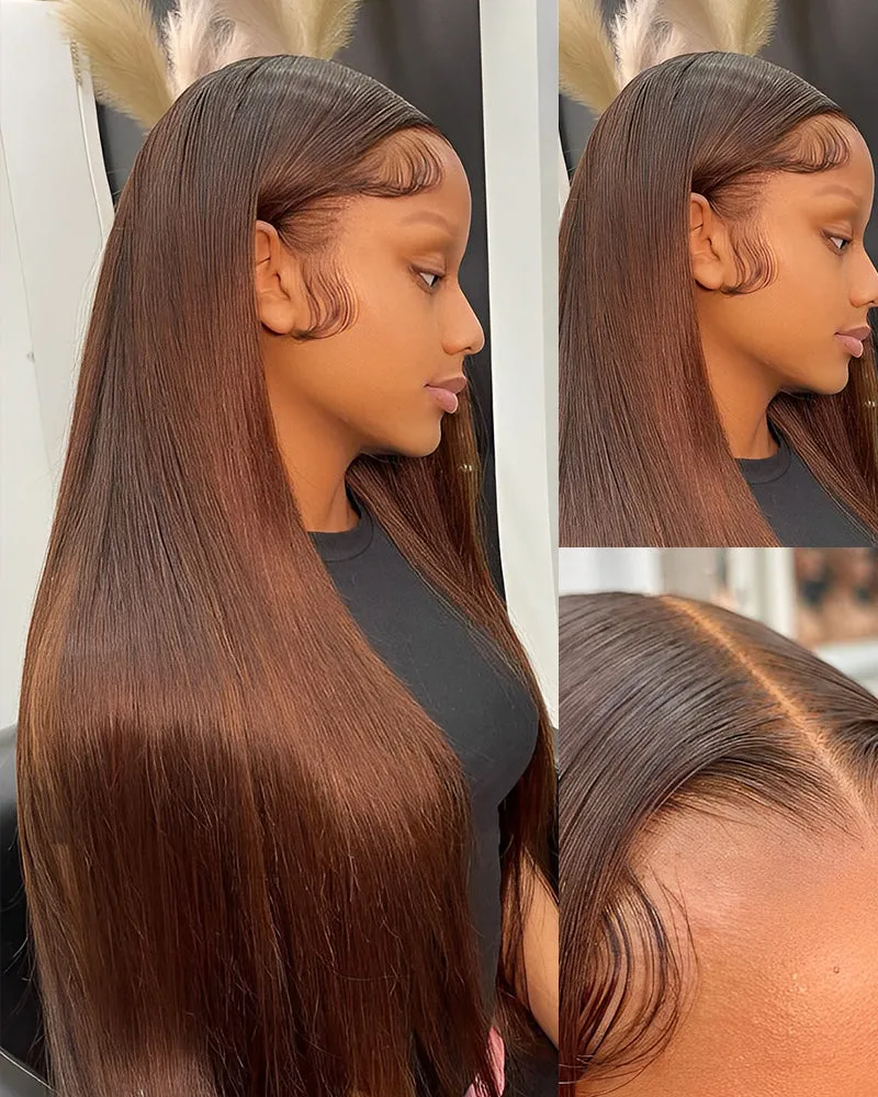 【30" Super Sale】Minimalist Series Glueless 6x5 Pre-Cut Lace Natural Black and Dark Brown Colored Body Wave/Straight Human Hair Wigs