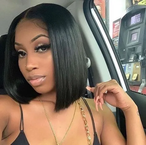 4x4 Lace Straight Bob Wig Natural Black Human Hair Wigs