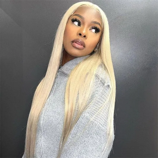 5x5 Lace #613 Blonde Glueless Closure Straight Human Hair Dyeable Color