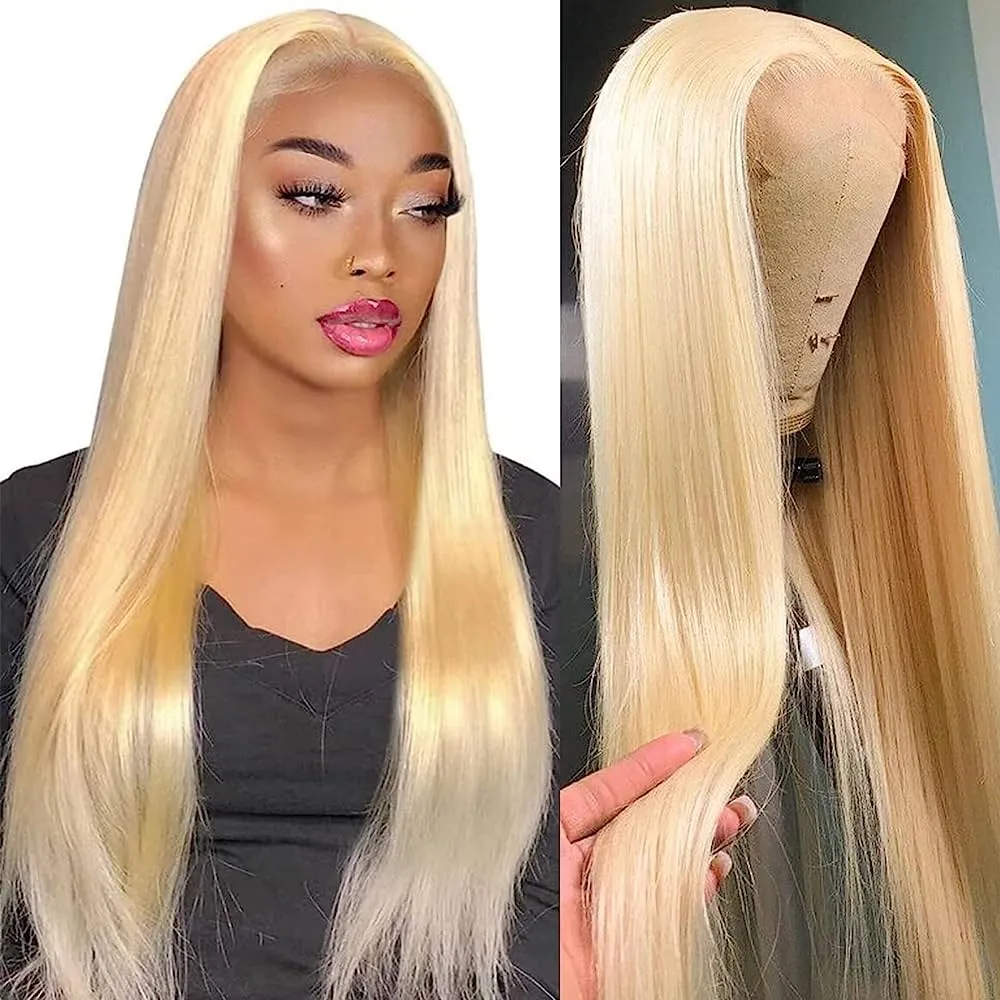 5x5 Lace #613 Blonde Glueless Closure Straight Human Hair Dyeable Color