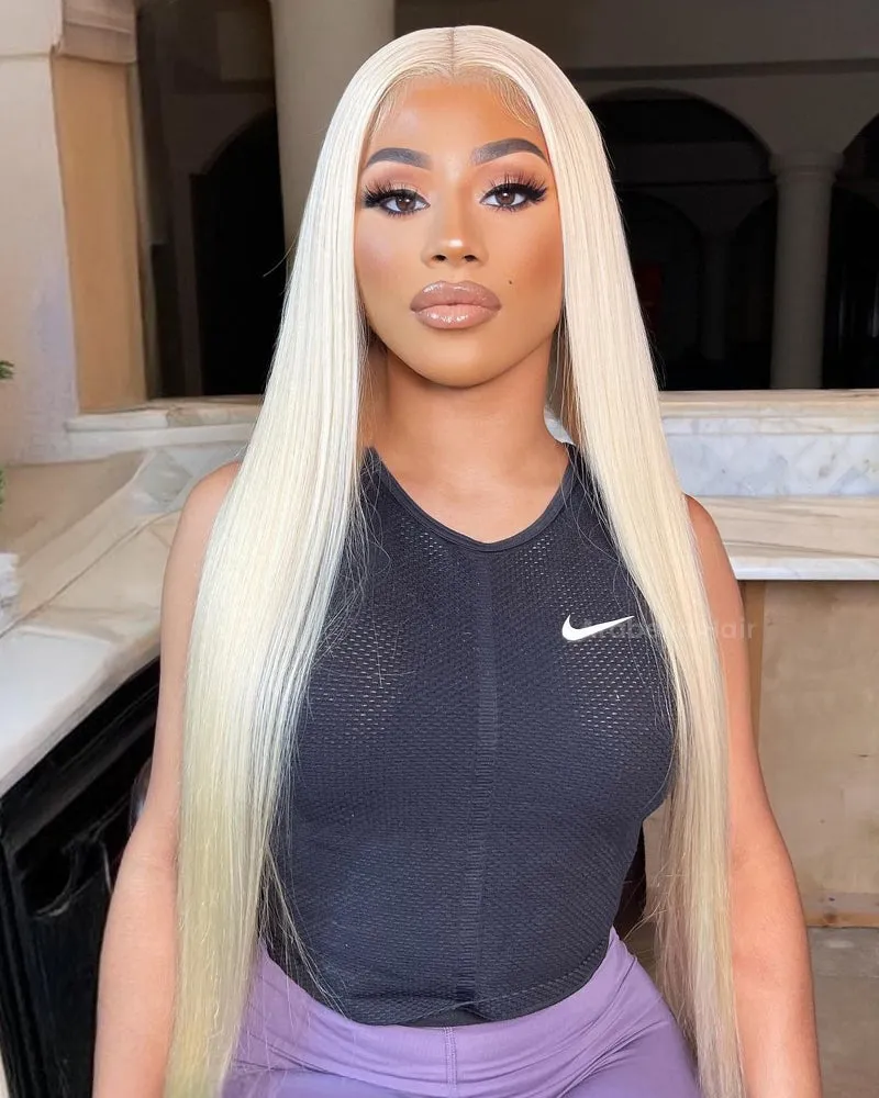 5x5 Lace #613 Blonde Glueless Closure Straight Human Hair Dyeable Color