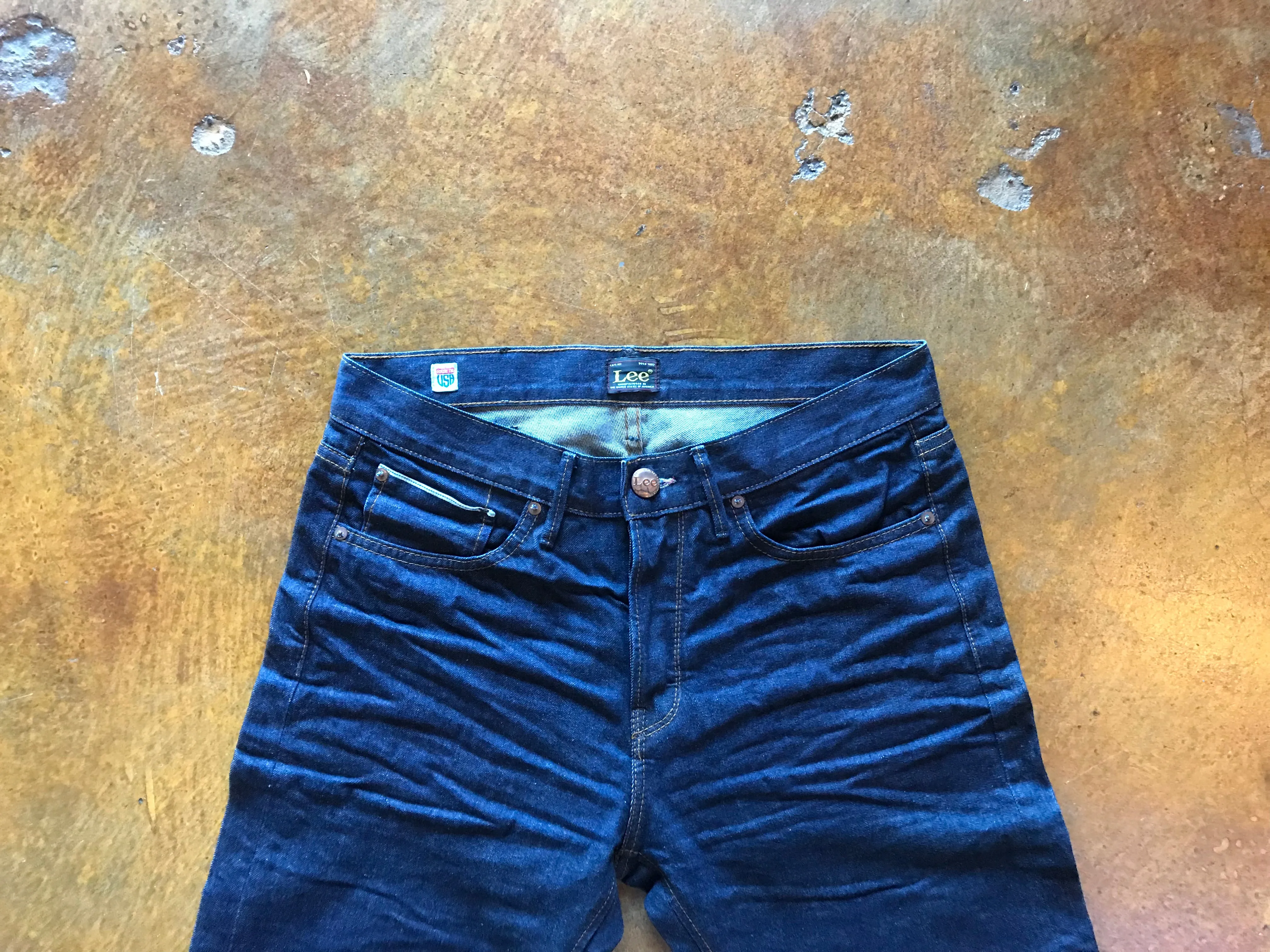 7B10202 Lee 101 USA Slim Narrow KC Wet 1942 Relic