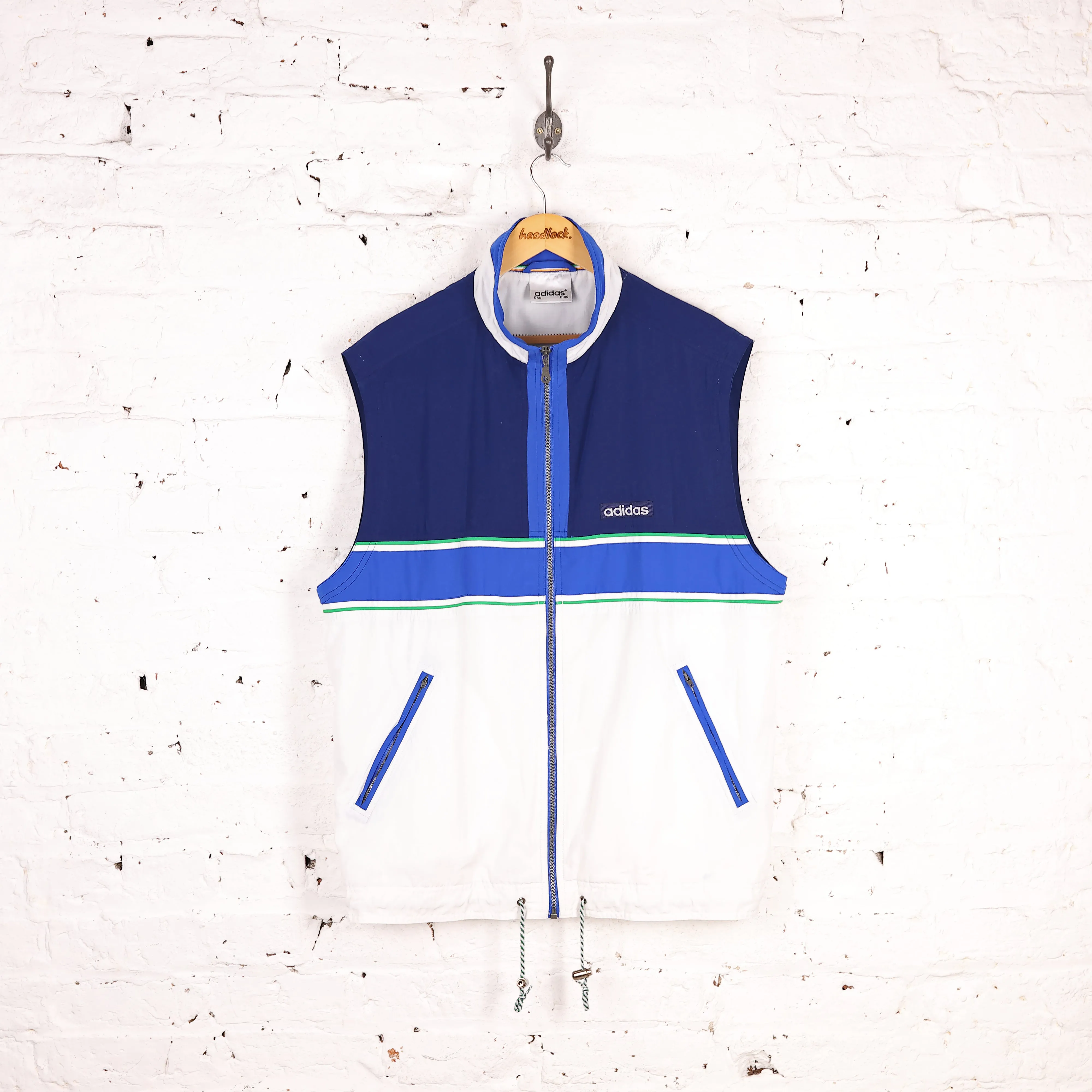 Adidas 90s Sleeveless Tracksuit Top Jacket - Blue - M