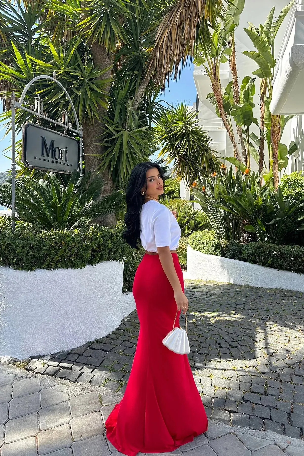 ADVBRIDGE  -  New Summer Fashion Women Skirt Streetwear Solid Skirts Appliques Sexy Split Slim Elegant Female Party Straight High Waist Skirts