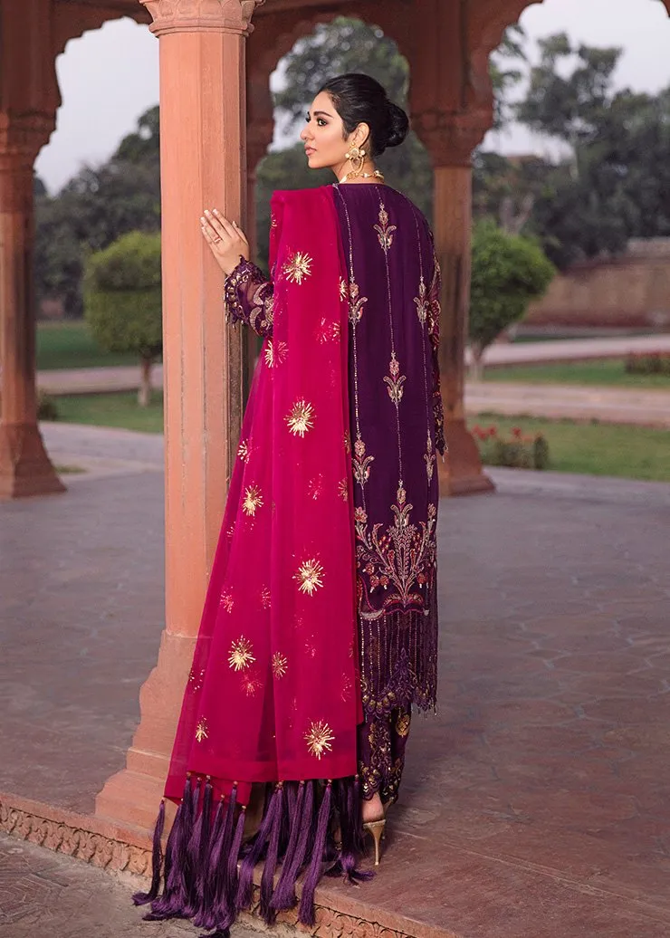 Afrozeh Chiffon Dress in Purple Color #Y6196