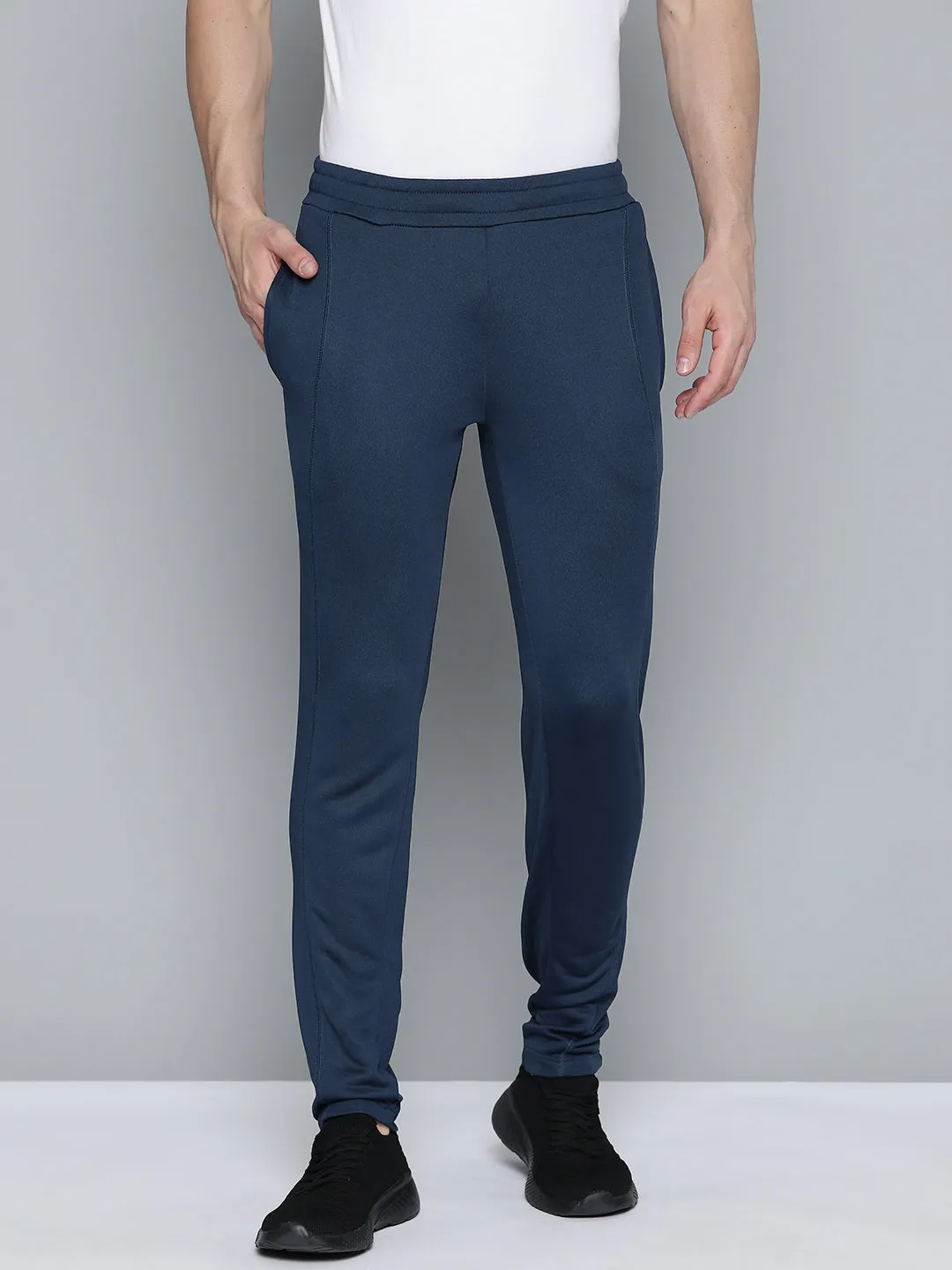 Alcis Men Navy Blue Slim Fit Solid Training Track Pants