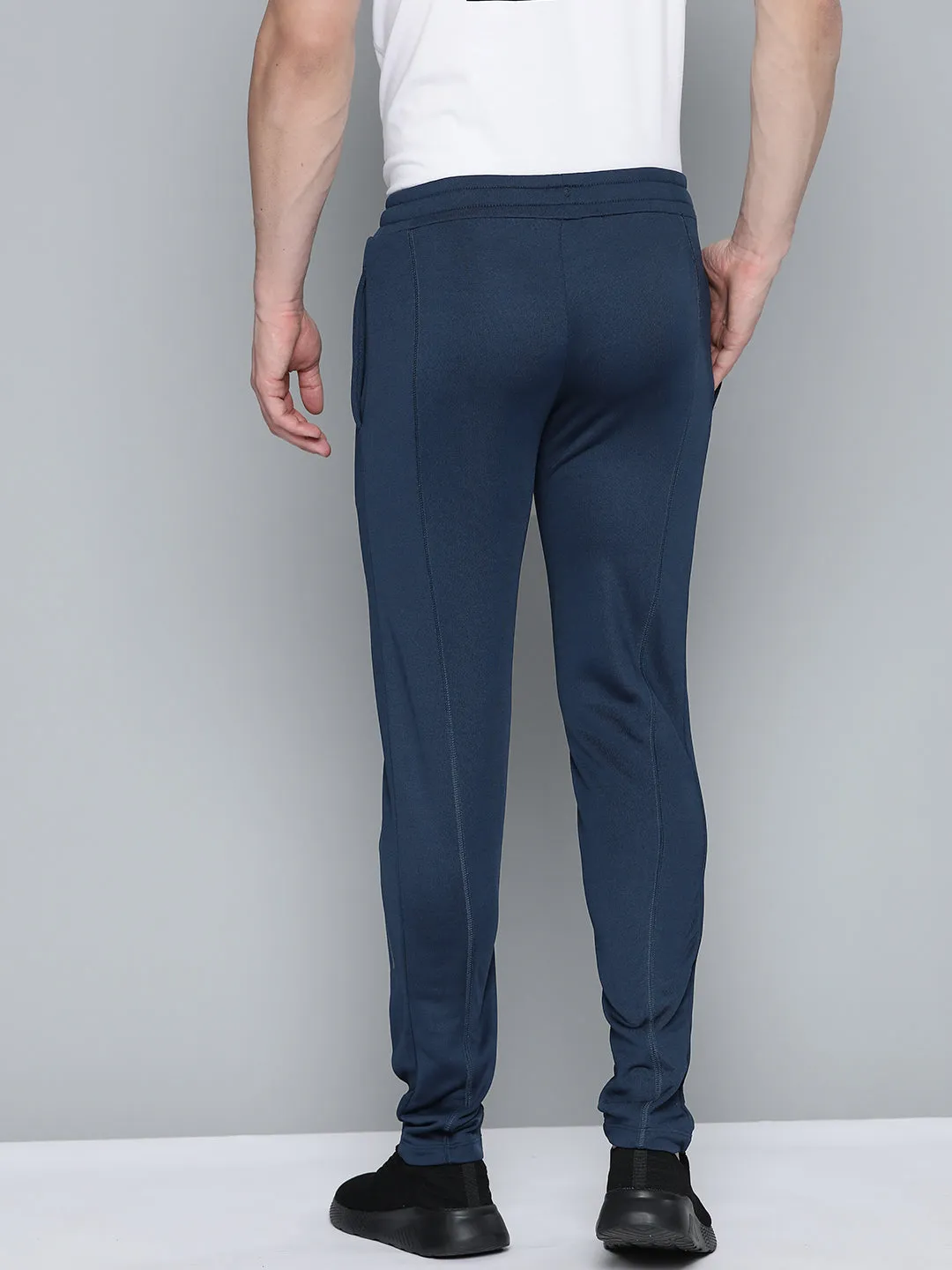 Alcis Men Navy Blue Slim Fit Solid Training Track Pants
