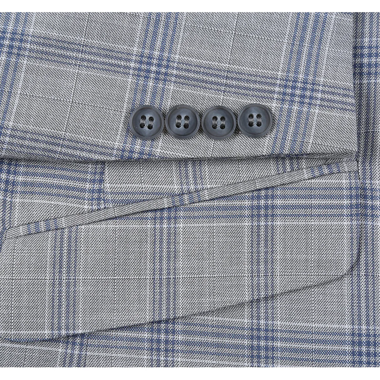 Alessandro Vitello by Renoir  Light Gray Slim Fit Notch Lapels Check Suit 293-15