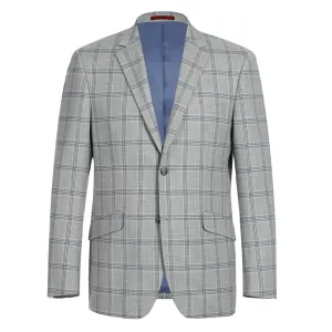 Alessandro Vitello by Renoir  Light Gray Slim Fit Notch Lapels Check Suit 293-15