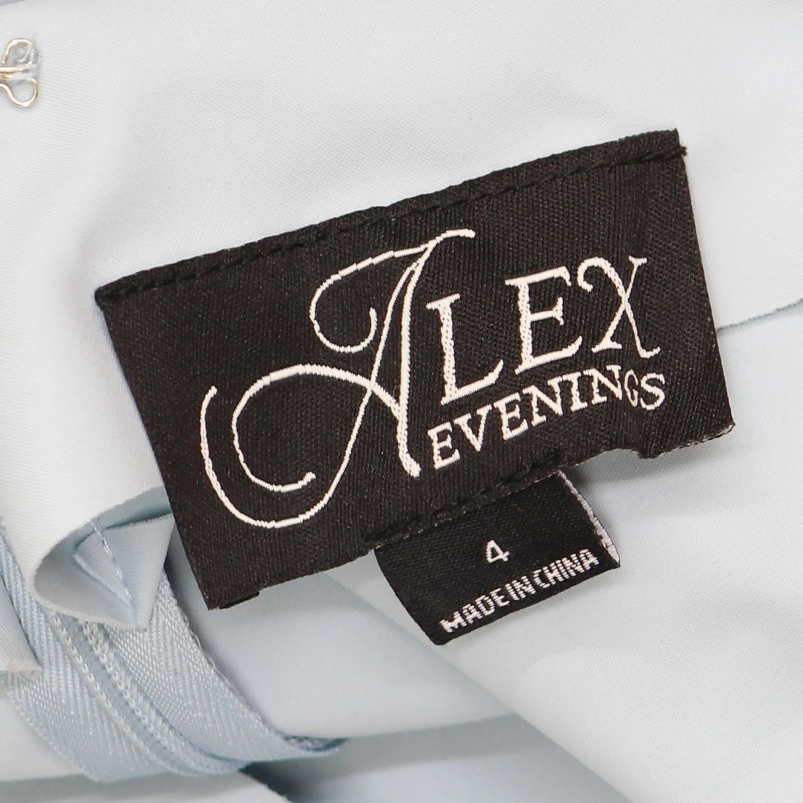 Alex Evenings Womens Stretch Faux Wrap Emblem Sheath Bodycon Dress Light Blue 4