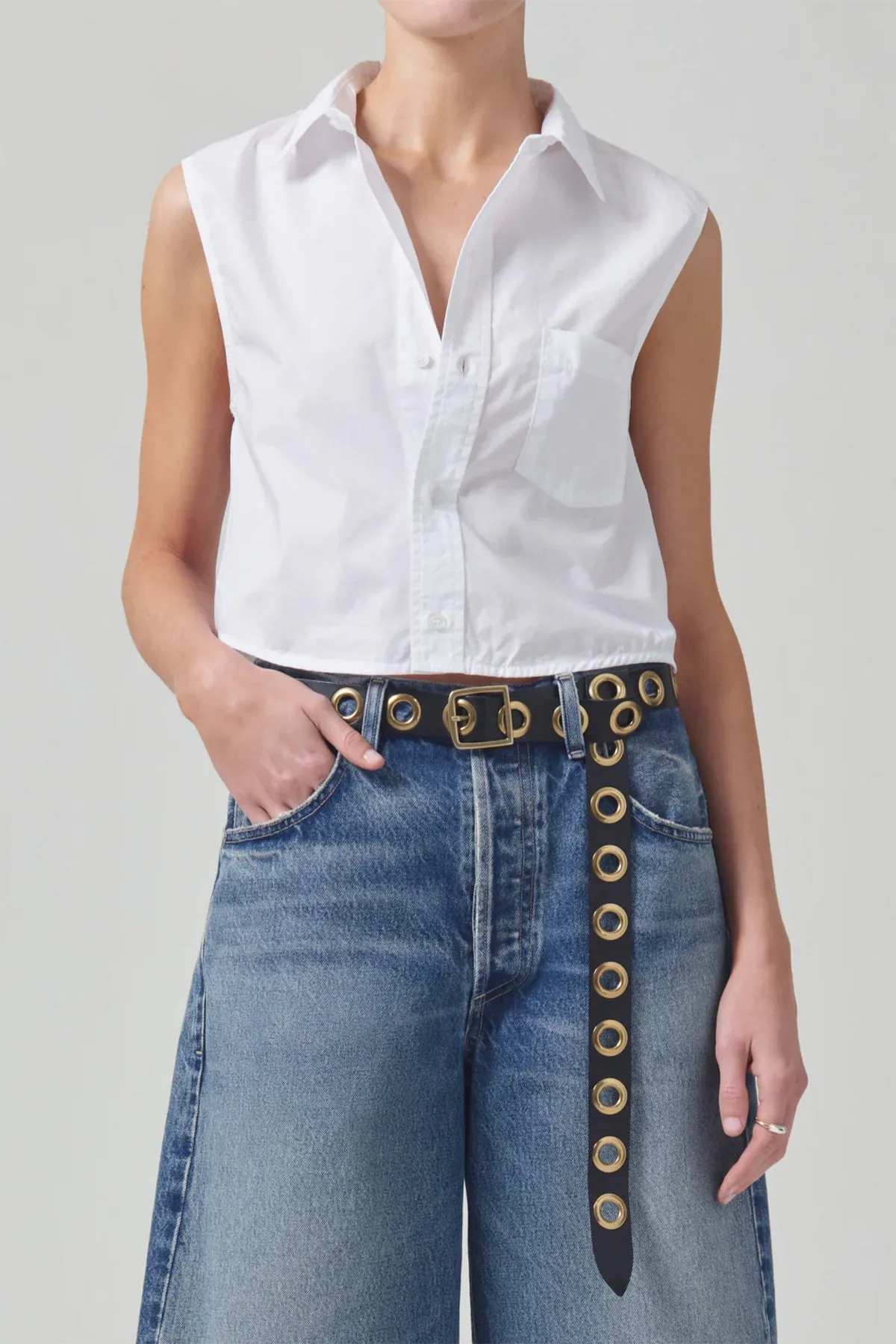 Anders Sleeveless Crop in White