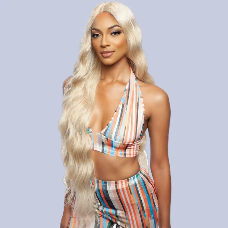 {ARABELLA LUXURY} 13x4 Lace Frontal Long Length #613 Blonde Colored Straight/Loose Body Wave Free Part Human Hair Wig