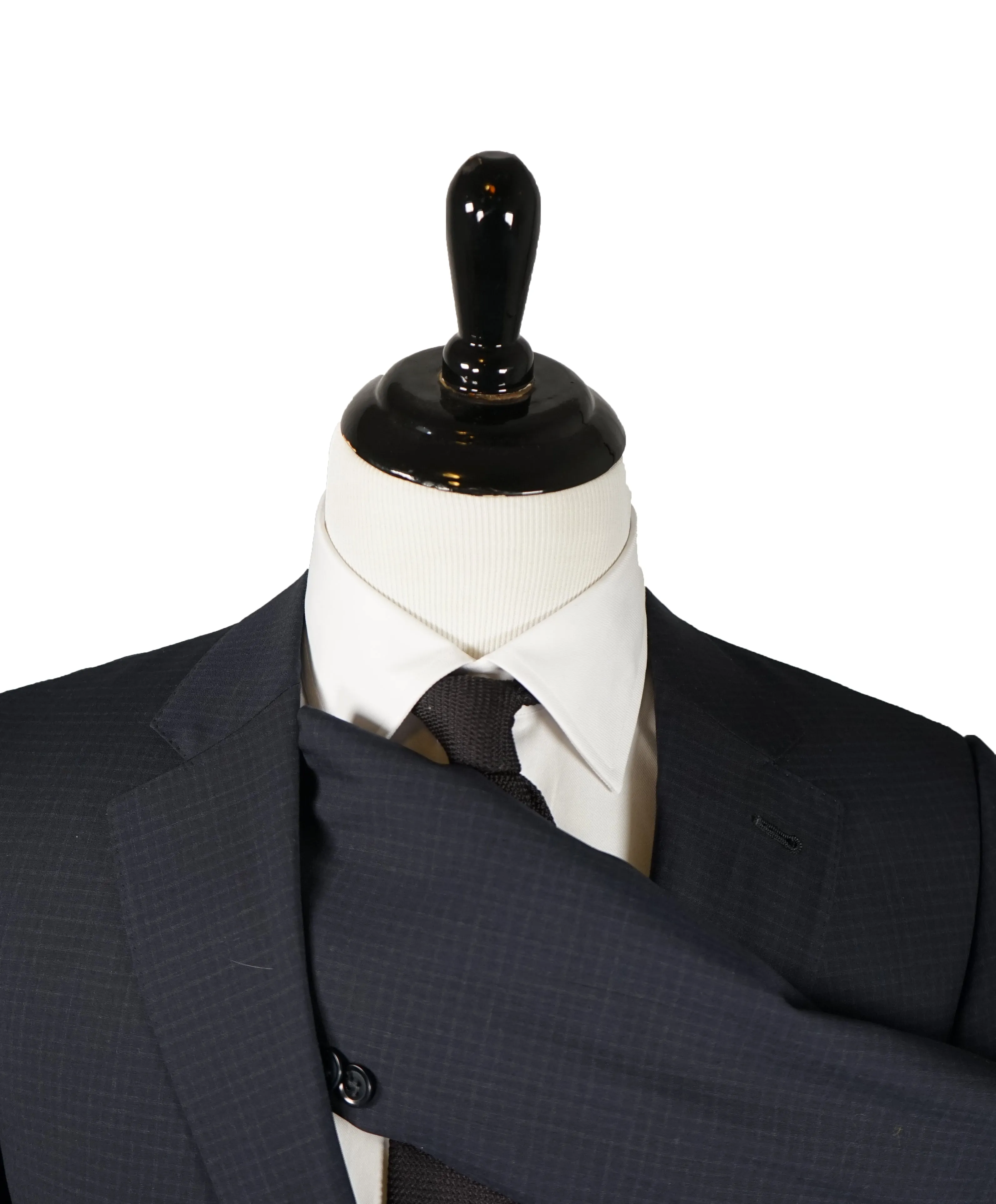 ARMANI COLLEZIONI - “S Line” Slim Tonal Blue Check Suit - 42R