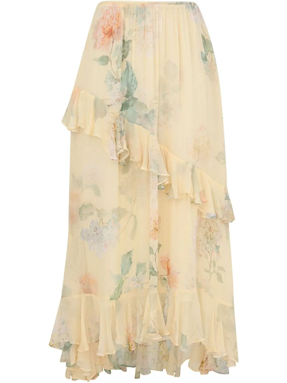 Asymmetric midi skirt