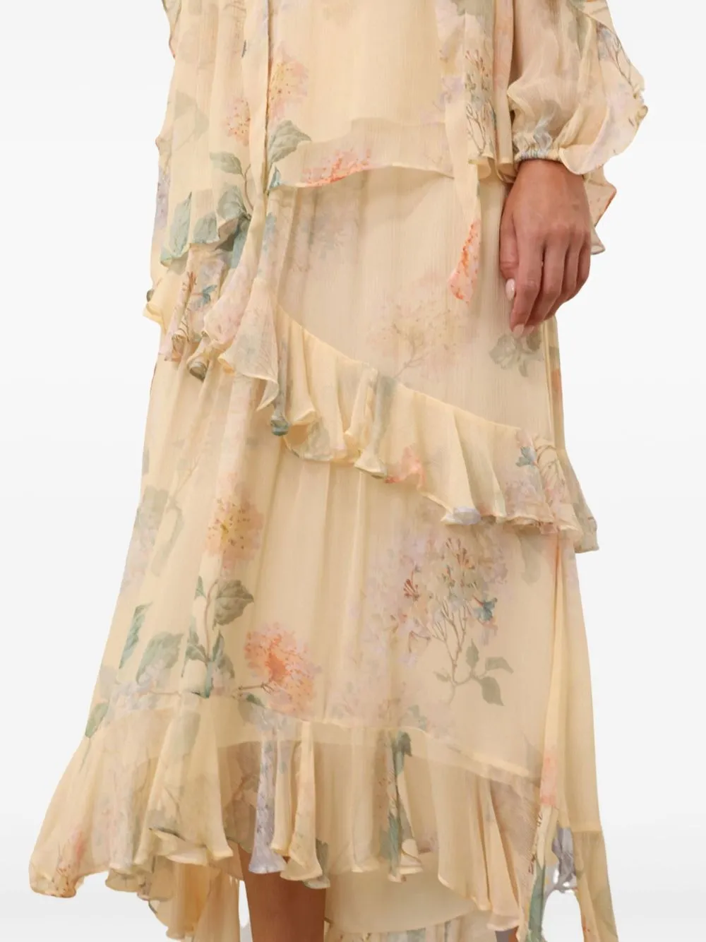 Asymmetric midi skirt