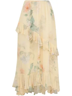 Asymmetric midi skirt