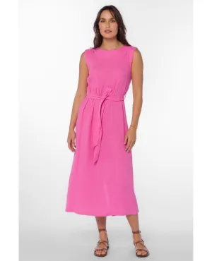 Aurelle Sleeveless Pink Midi Dress