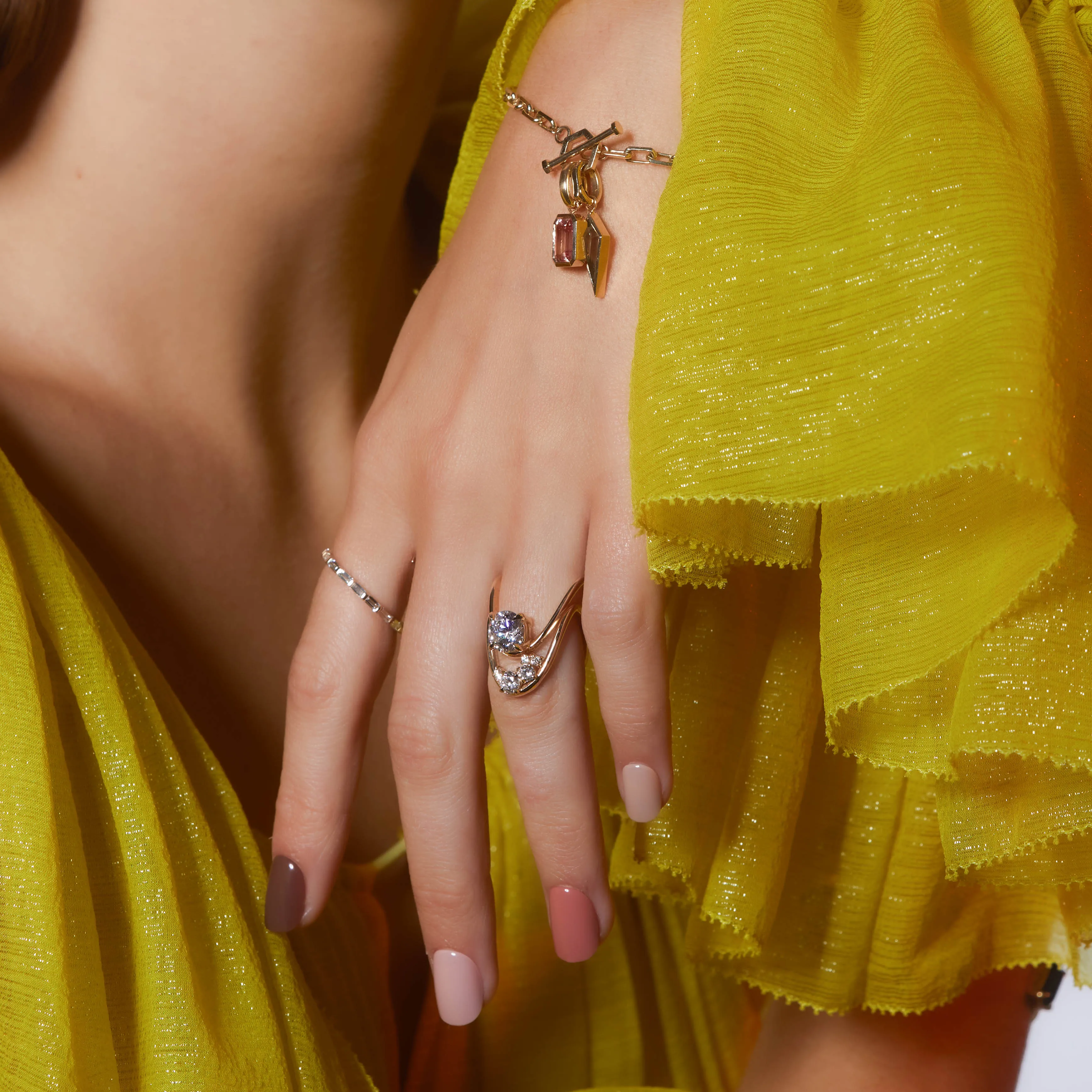 Baguette Slant Ring