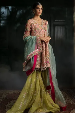 Beautiful designer mehndi outfit embroidered in pink color # B3419