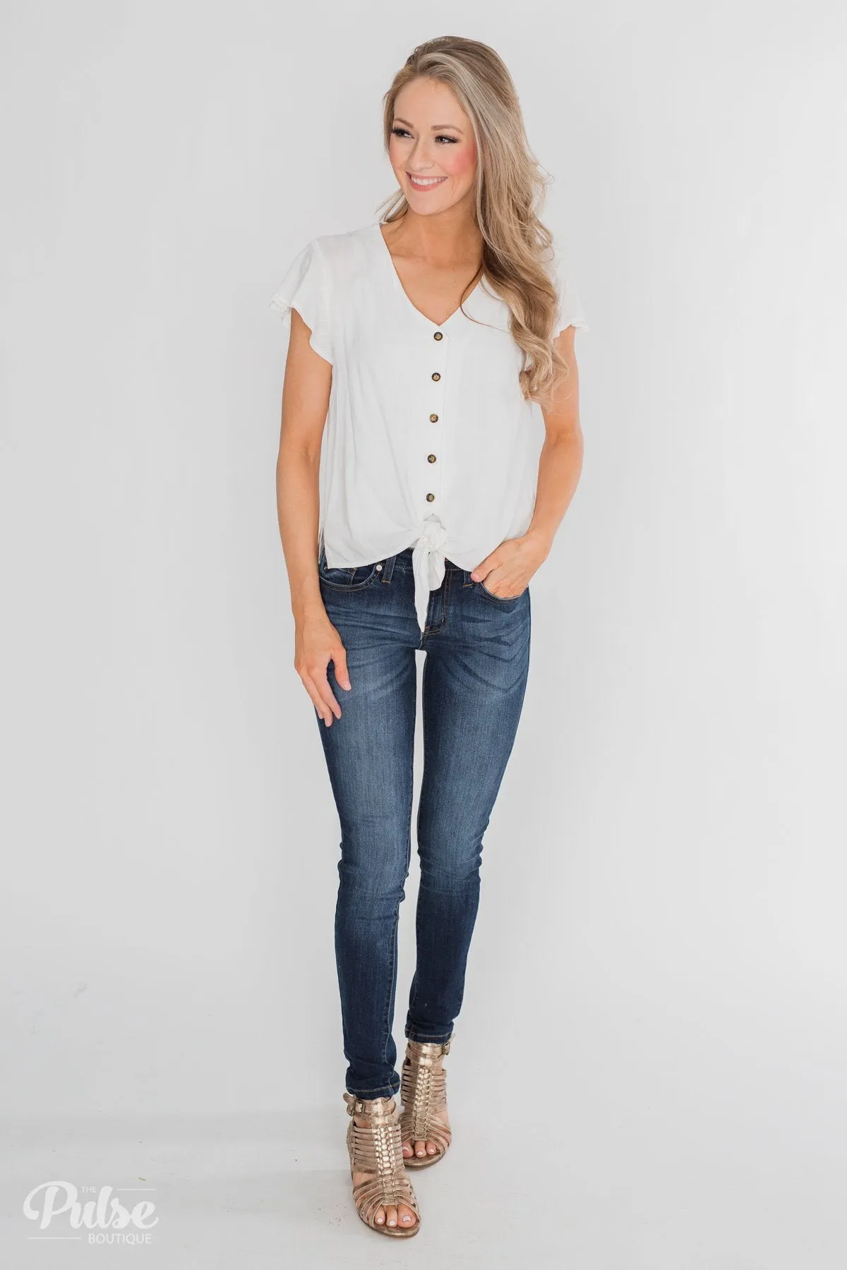 Believe in Me Button Down Top - Off White
