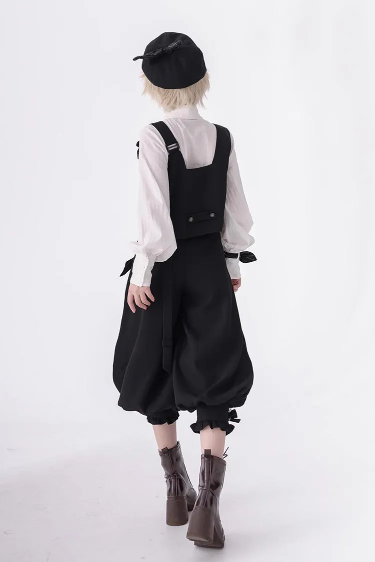 Black Secret Morning Paper Ouji Fashion Lolita Cropped Pants