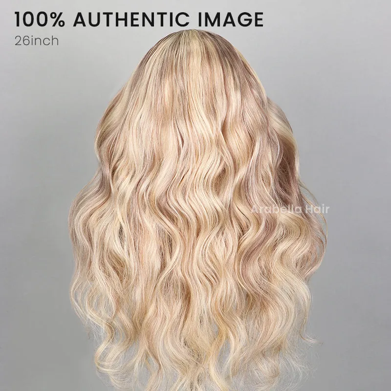 Blonde Highlights Light Color P10/613 Blowout In Wavy 13x4 Lace Front Human Hair Wigs