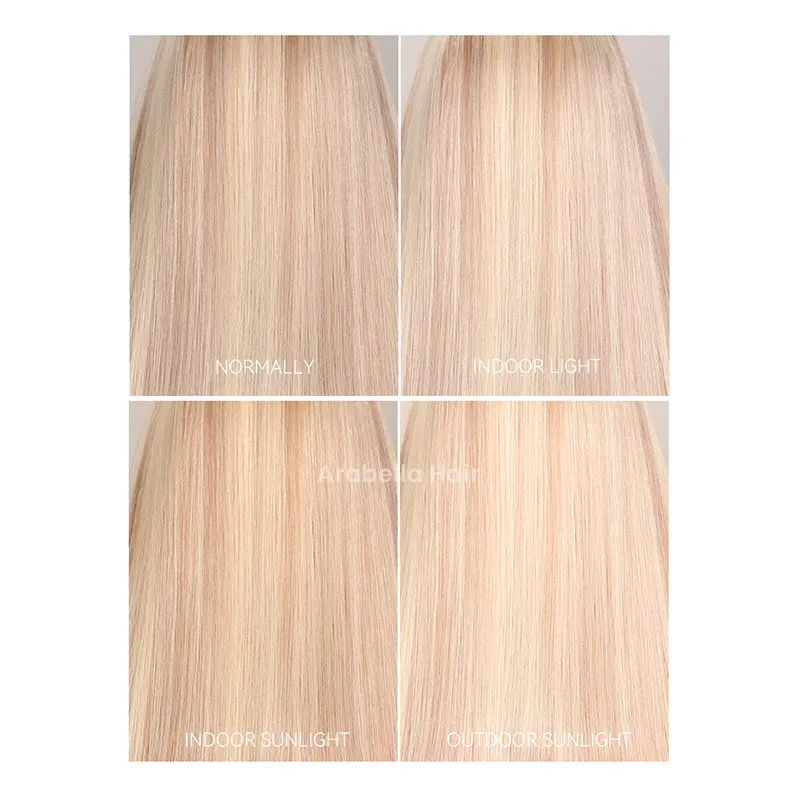 Blonde Highlights Light Color P10/613 Blowout In Wavy 13x4 Lace Front Human Hair Wigs