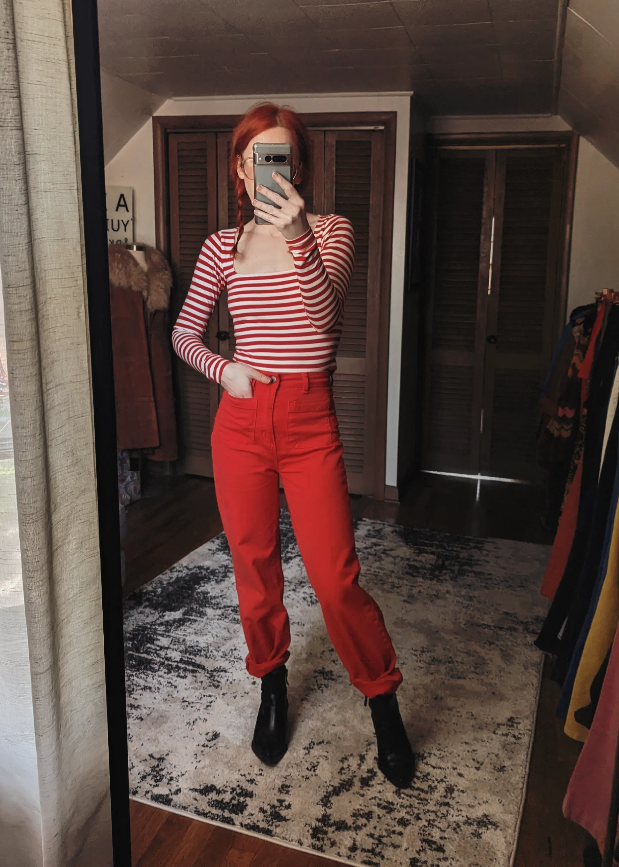 Blood Orange Stretch Sailor Jean <br> <i> ankle length </i>