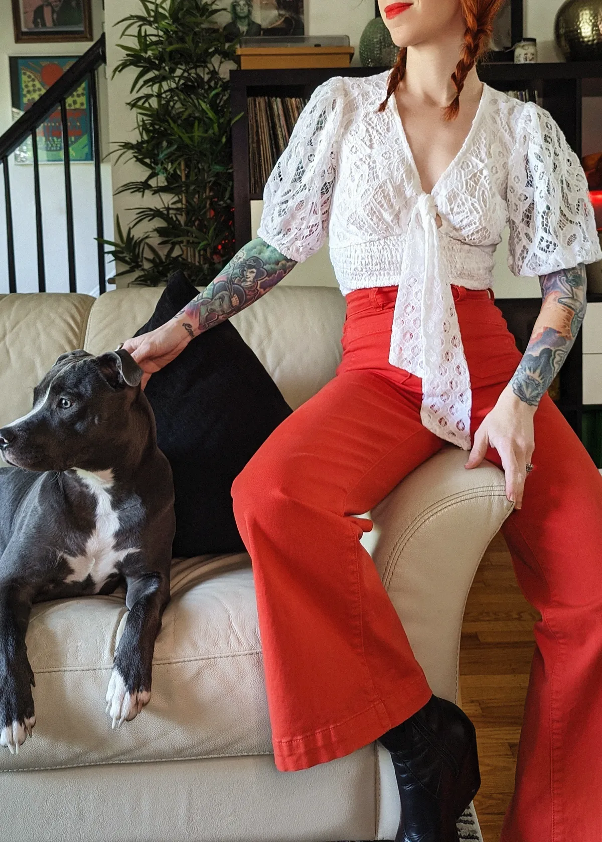 Blood Orange Stretch Sailor Jean <br> <i> ankle length </i>