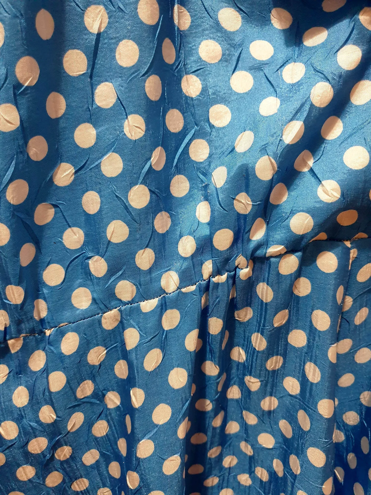 Blue polka dot dress fits size 16-18