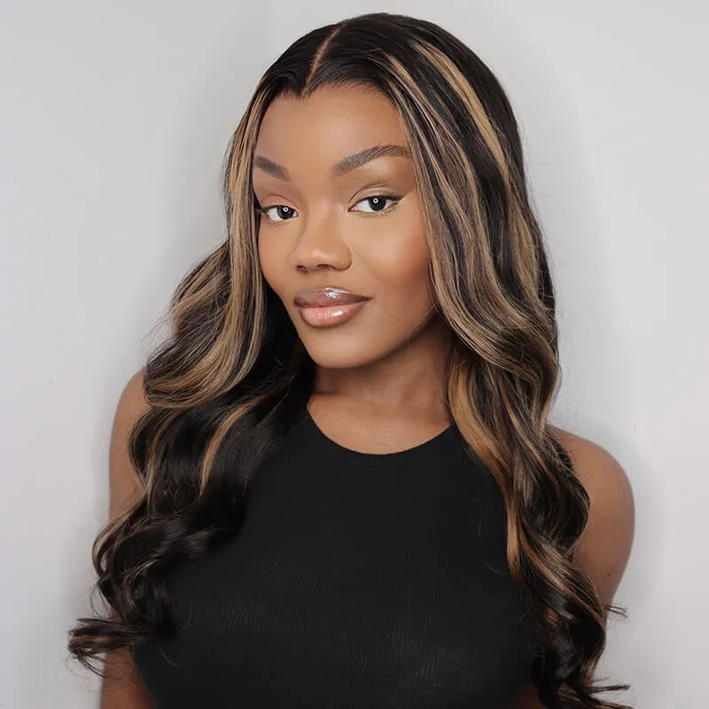 Bogo Sale | 6x5 Lace Highlight Color Body Wave 18" 6-Inches Deep Lace Natural Color Straight Bob 12"