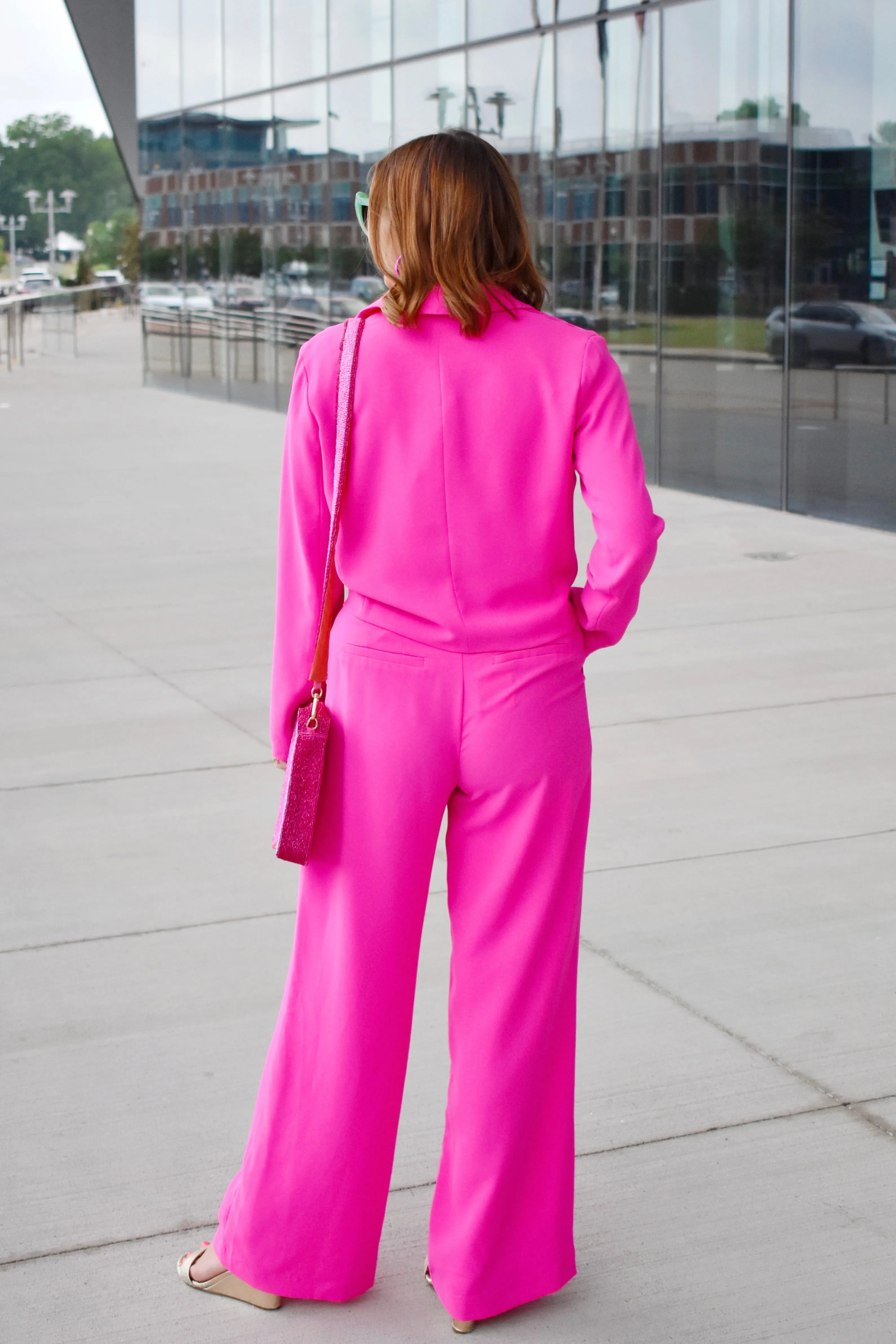 Boss Barbie Crop Blazer & Wide Leg Pants Set