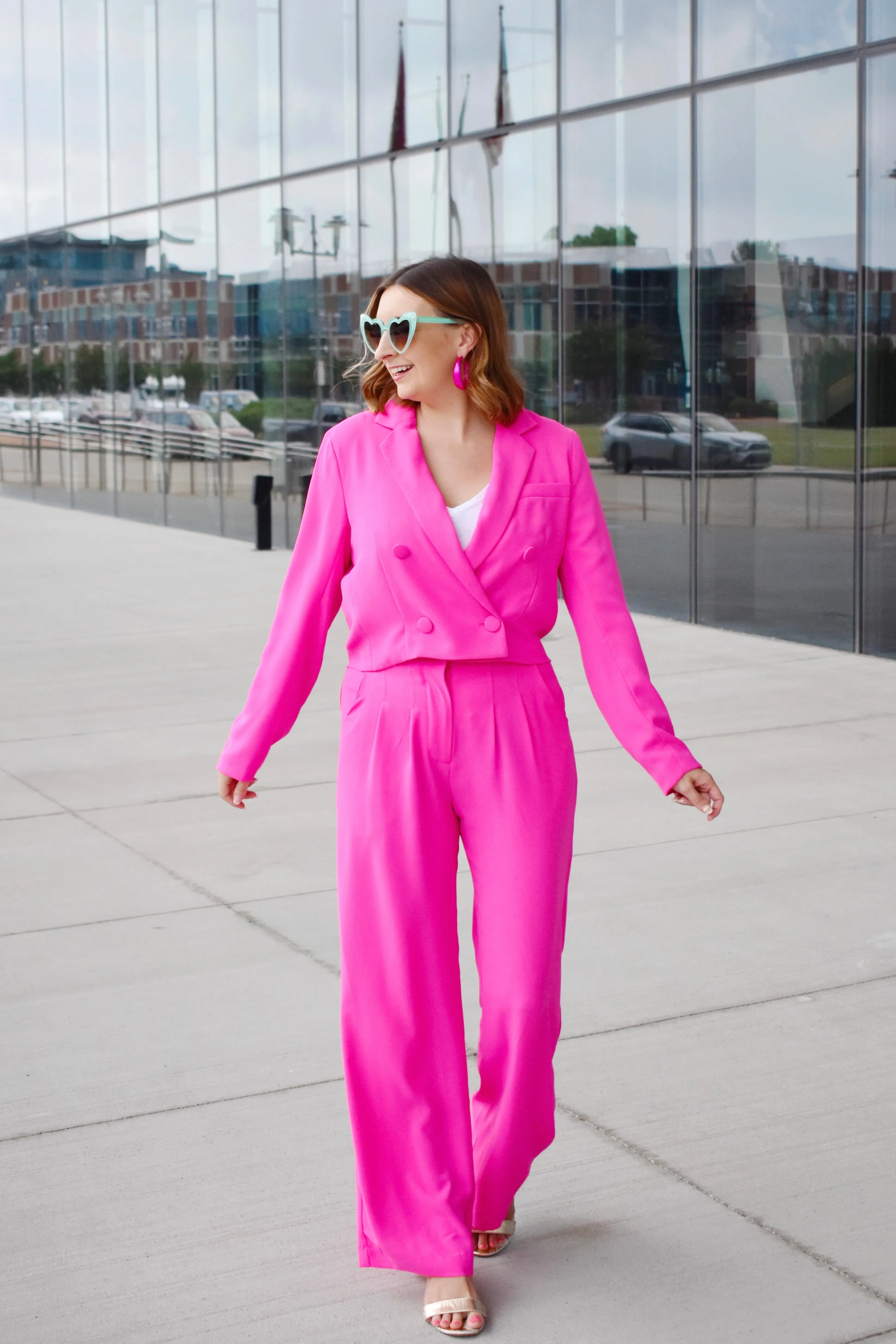 Boss Barbie Crop Blazer & Wide Leg Pants Set