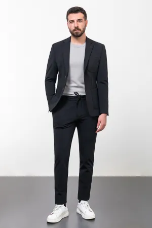 Brabion Rocco Black Slim Fit Notch Lapel Suit