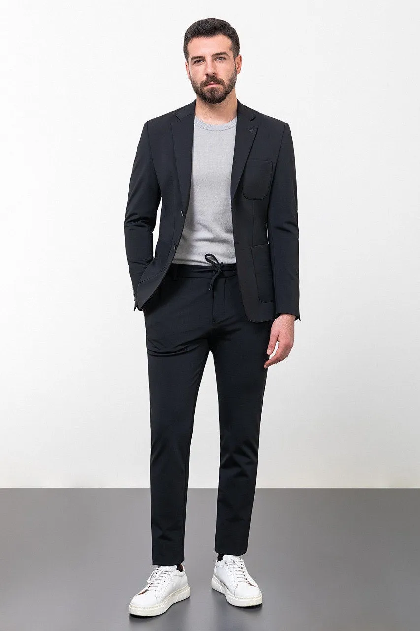 Brabion Rocco Black Slim Fit Notch Lapel Suit