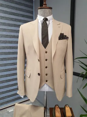 Bristol Beige Slim Fit Cotton Suit - Versatile Elegance for Every Occasion